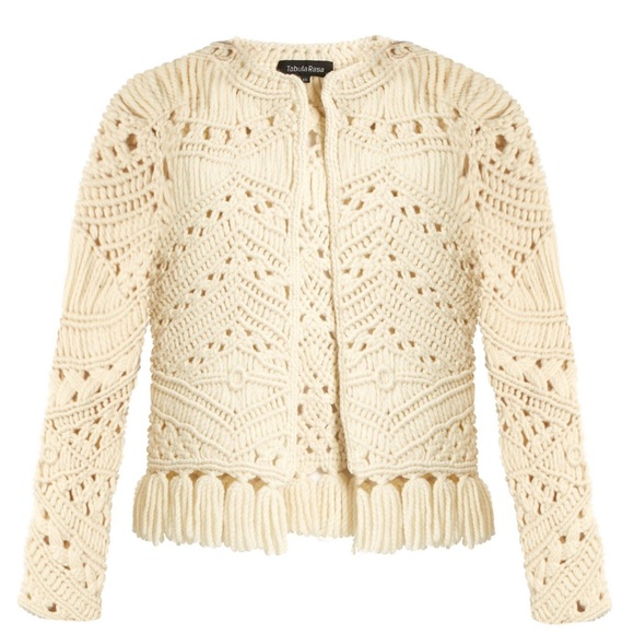 Anthropologie Cream Crochet Cardigan Sweater - Picture 14 of 15